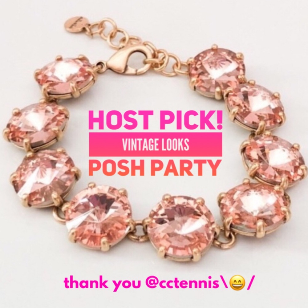 :: S&D Amelie Peach/Gold Rhinestone Bracelet